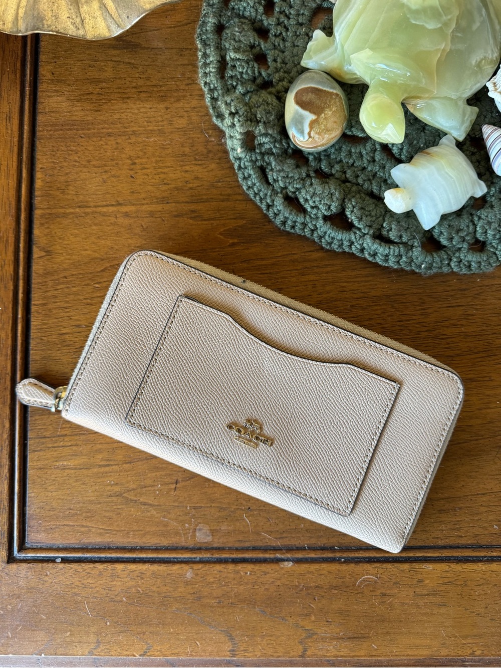Authentic Coach Pebbled Leather Zip Wallet